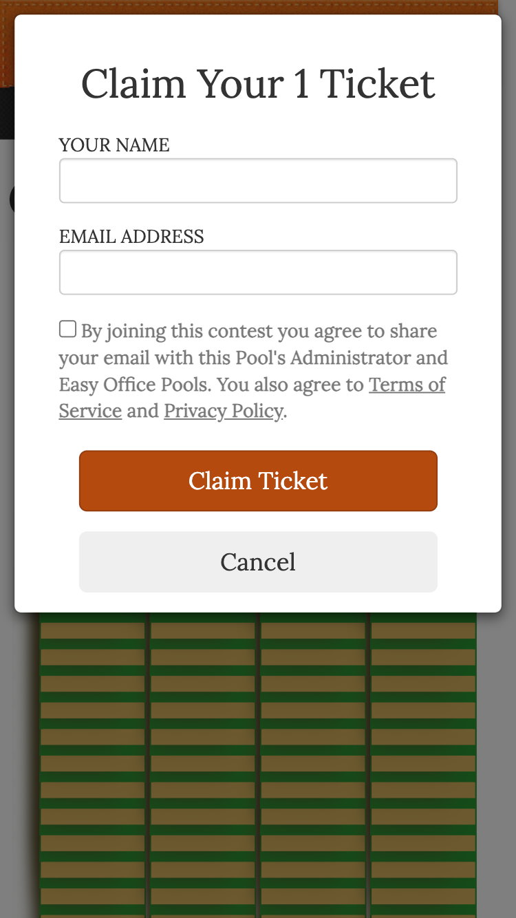 tip board provide name and email to join