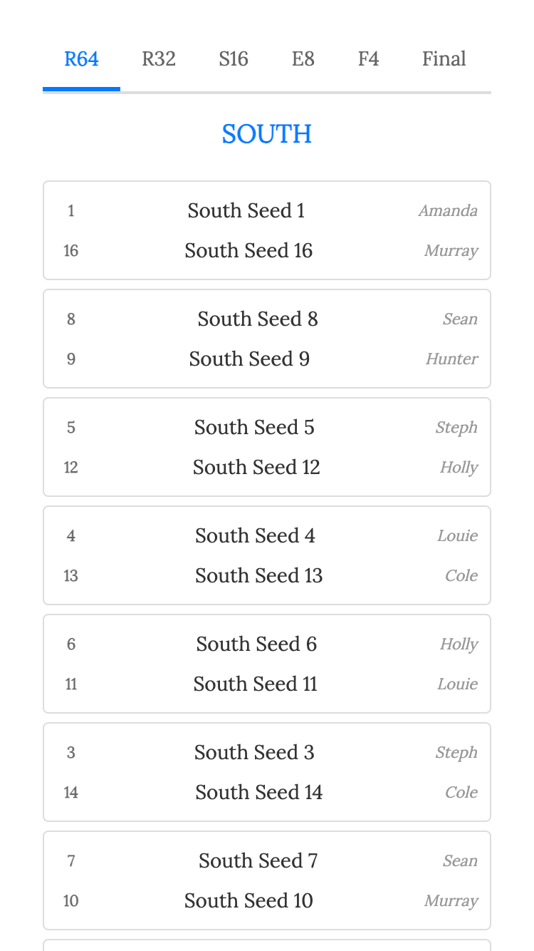 College Basketball Takeover pool random team assignment
