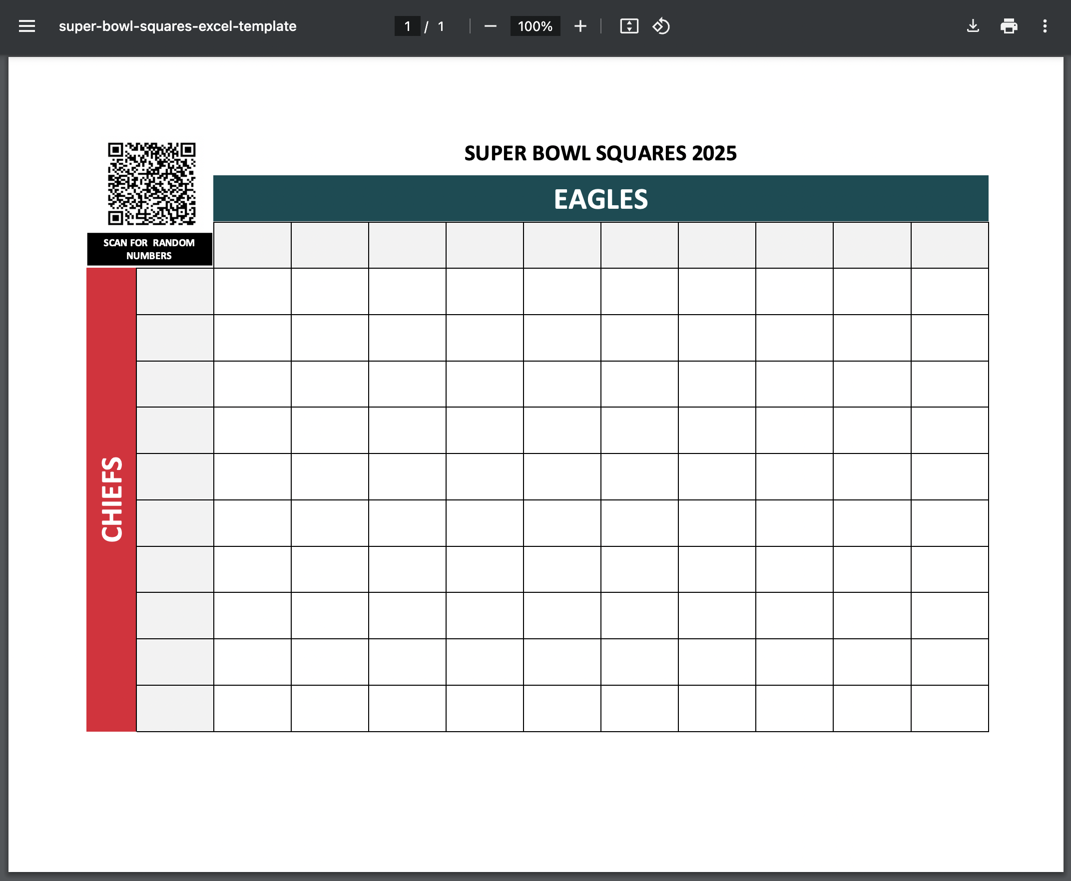 super bowl squares printable template screenshot