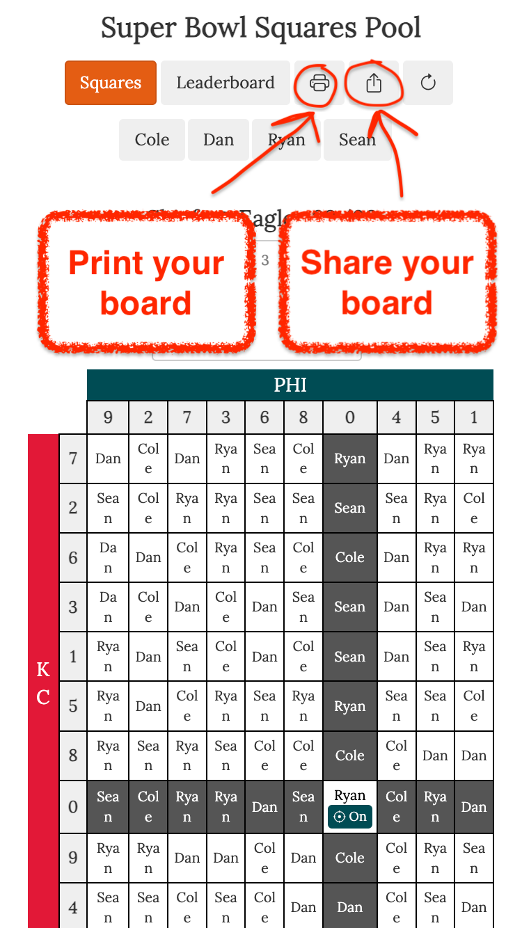 super bowl squares print or share your board